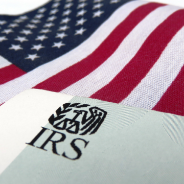 IRS logo and american flag