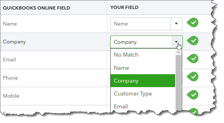 section in quickbooks