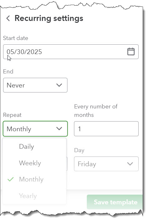 section in quickbooks