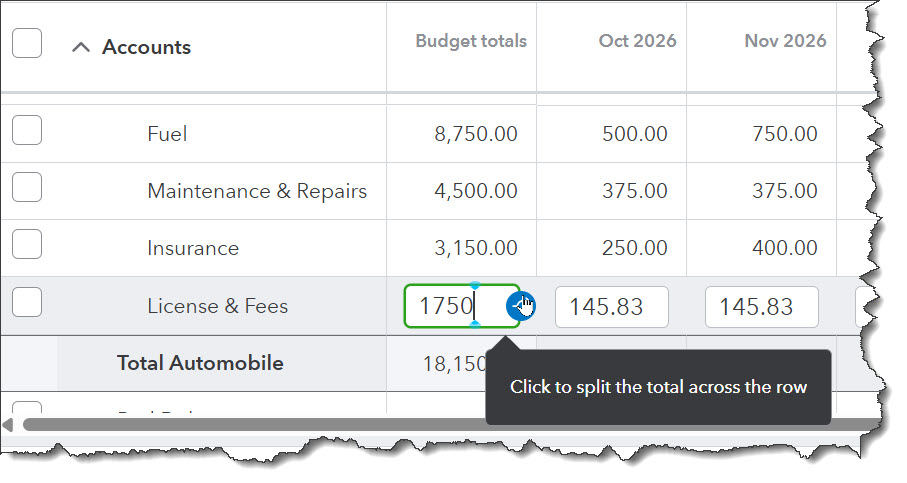 split the total