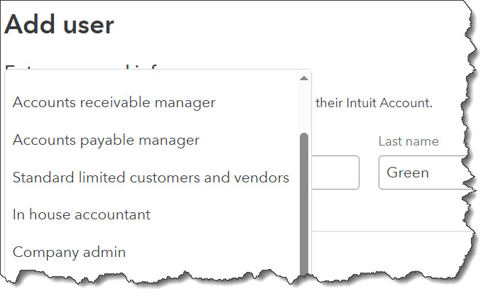 add user section in quickbooks