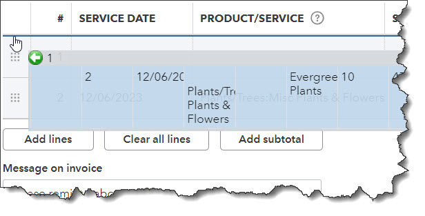 quickbooks service date