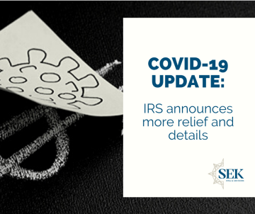 COVID-19: IRS announces more relief and details
