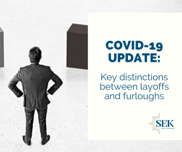 What are the key distinctions between layoffs and furloughs?