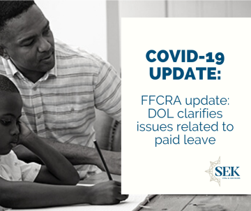 FFCRA update: DOL clarifies issues related to paid leave