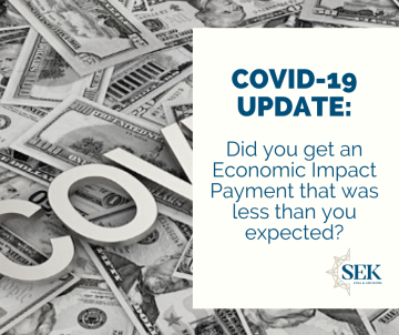 Did you get an Economic Impact Payment that was less than you expected?