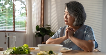 woman at table