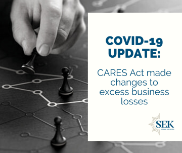 CARES Act made changes to excess business losses