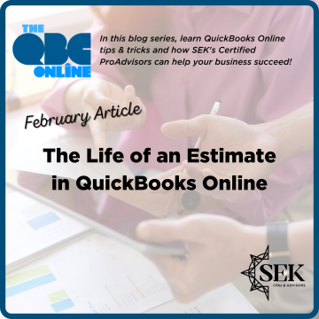 quickbooks life of an estimate online