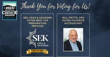 SEK Named Best Tax Preparation Service Franklin County’s Best Awards