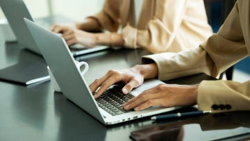 typing on a computer