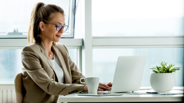 woman working on a laptop