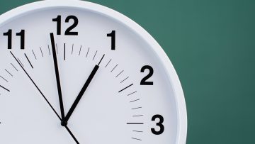 clock on green background