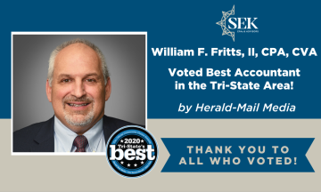 Bill Fritts, Member of SEK, CPAs & Advisors Voted Best Accountant by Herald Mail Readers