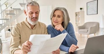 couple looking at finances