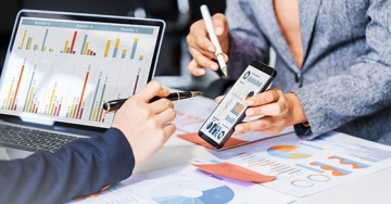 data analytics on phone and computer