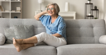 elderly lady on couch
