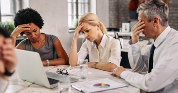 frustrated employees at office