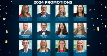 people on blue background promotions
