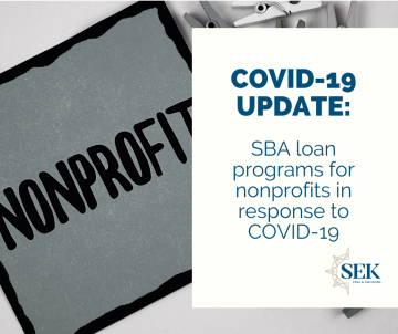 SBA loan programs for nonprofits in response to COVID-19