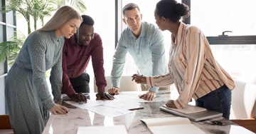 group working around table