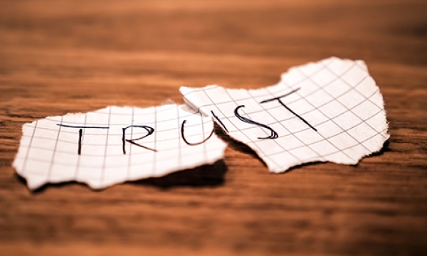 paper with trust ripped
