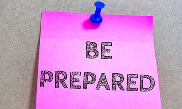 Be prepared post it note