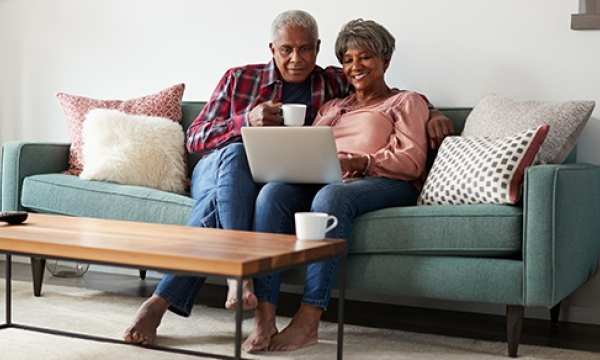 Couple sitting on a couch
