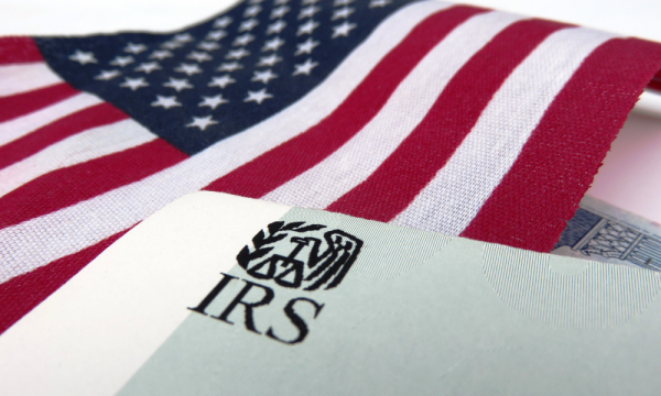 IRS logo and american flag