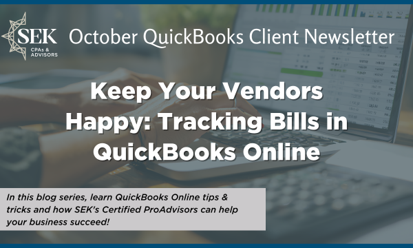 Keep your vendors happy: Tracking bills in QuickBooks Online
