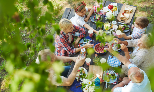 family sharing a meal