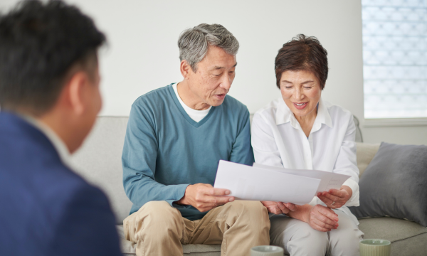 couple reviewing papers