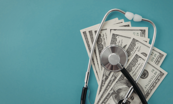stethoscope over money
