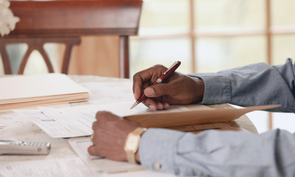 man doing paperwork