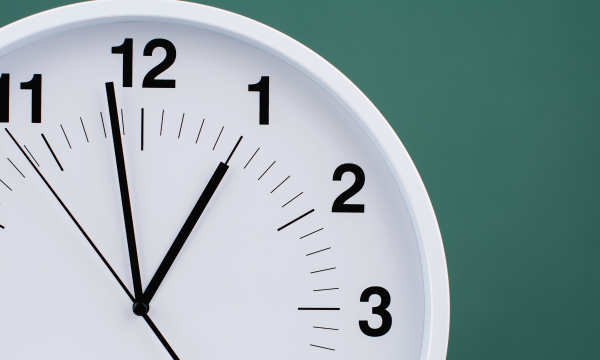 clock on green background