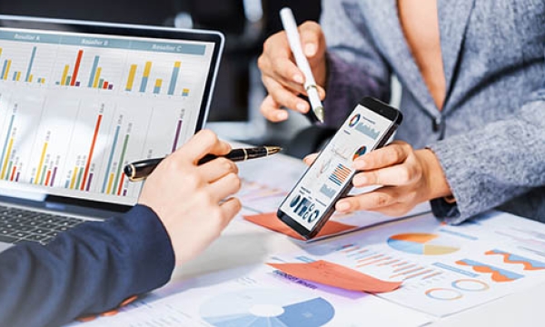 data analytics on phone and computer