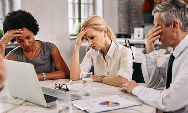 frustrated employees at office