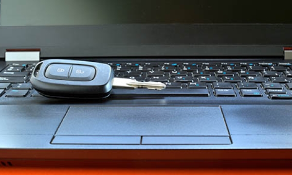keys and laptop