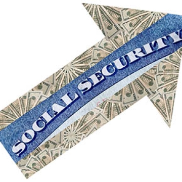 social security card in arrow