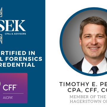 Timothy E. Peters, CPA, CFF, CGMA Earns Certified in Financial Forensics Credential