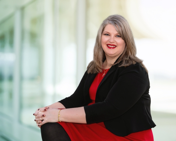 woman with black jacket