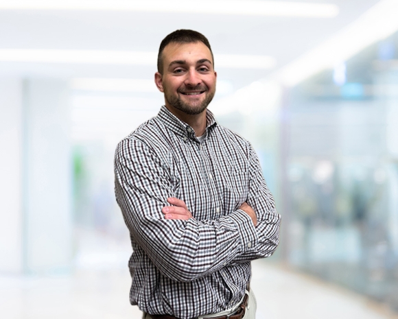 man with stripped shirt