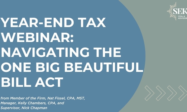 Year-End Tax Webinar: Navigating the One Big Beautiful Bill Act