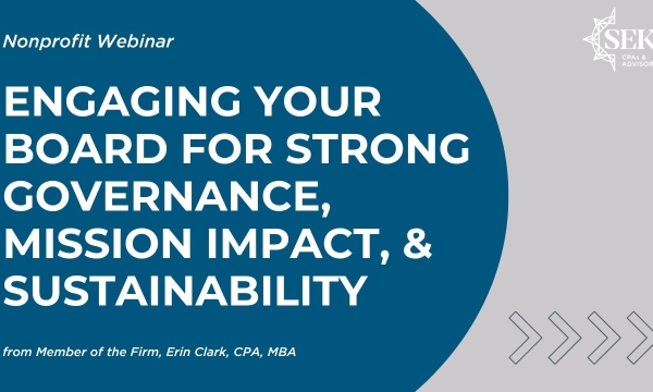 Engaging Your Board for Strong Governance, Mission Impact, & Sustainability