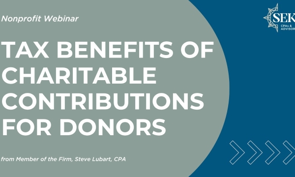 Tax Benefits of Charitable Contributions for Donors
