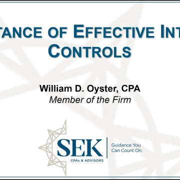 Importance of Effective Internal Controls - July 29, 2020