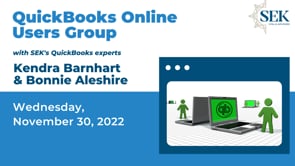 QuickBooks Online Users Group - November 2022