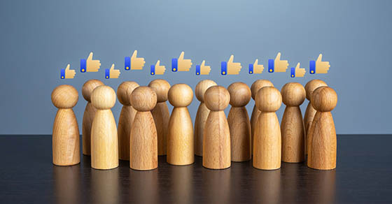 likes from large group