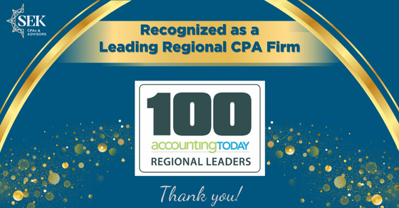 SEK Named a 2025 Regional Leader by Accounting Today