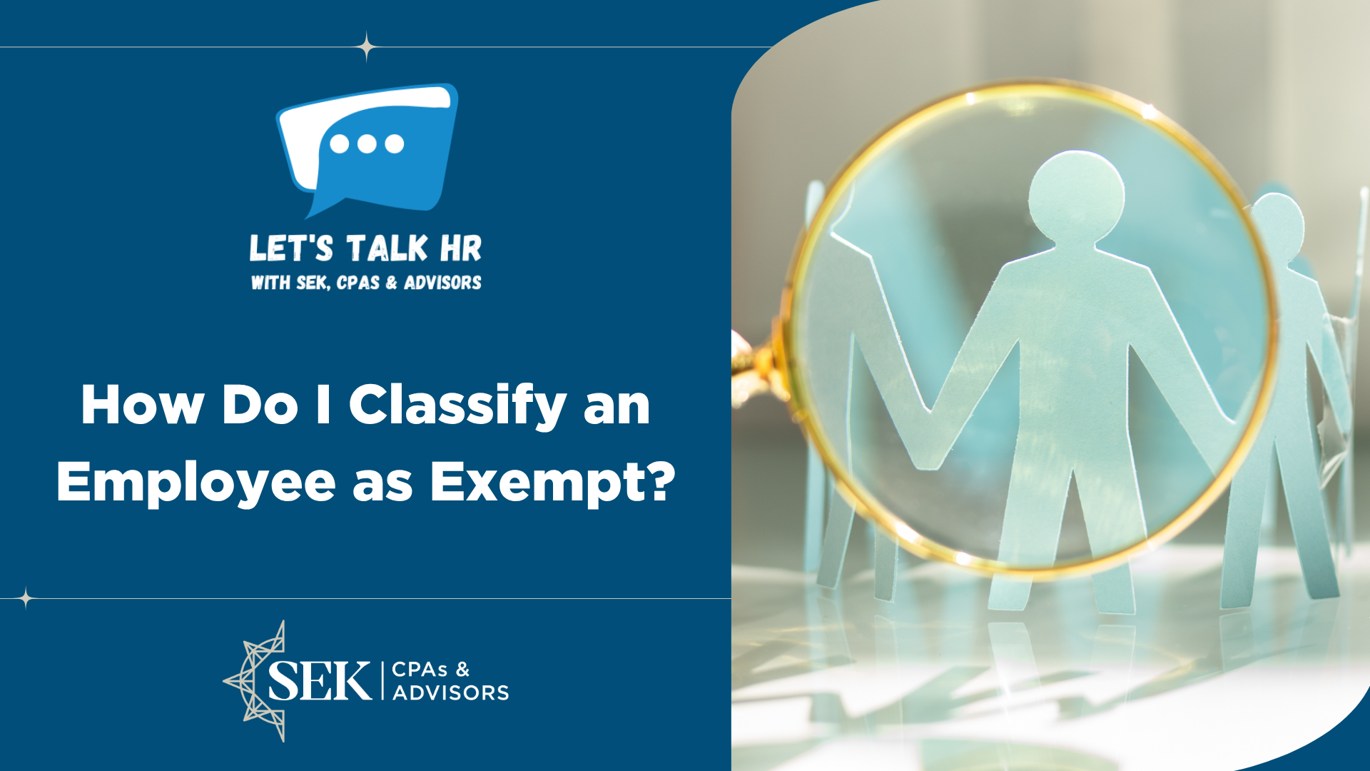 let's talk hr - magnifying glass over people